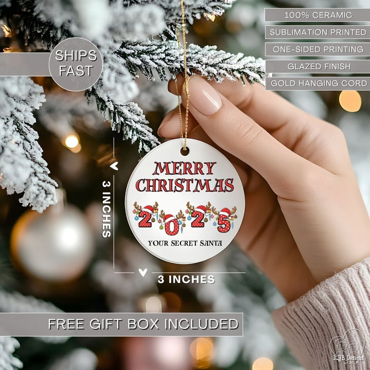 2025 Merry Christmas Ornament Personalized | Custom Family Ornament