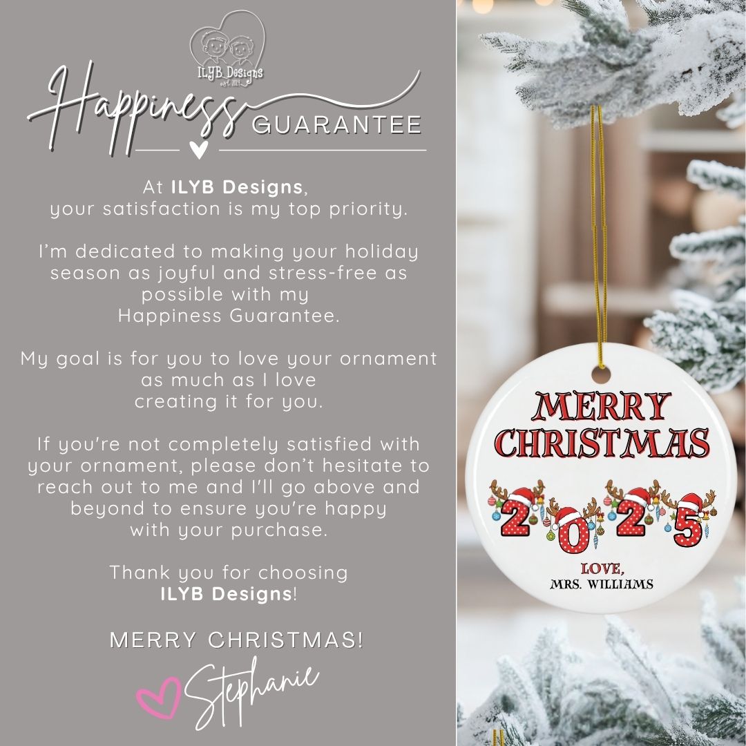 2025 Merry Christmas Ornament Personalized | Custom Family Ornament