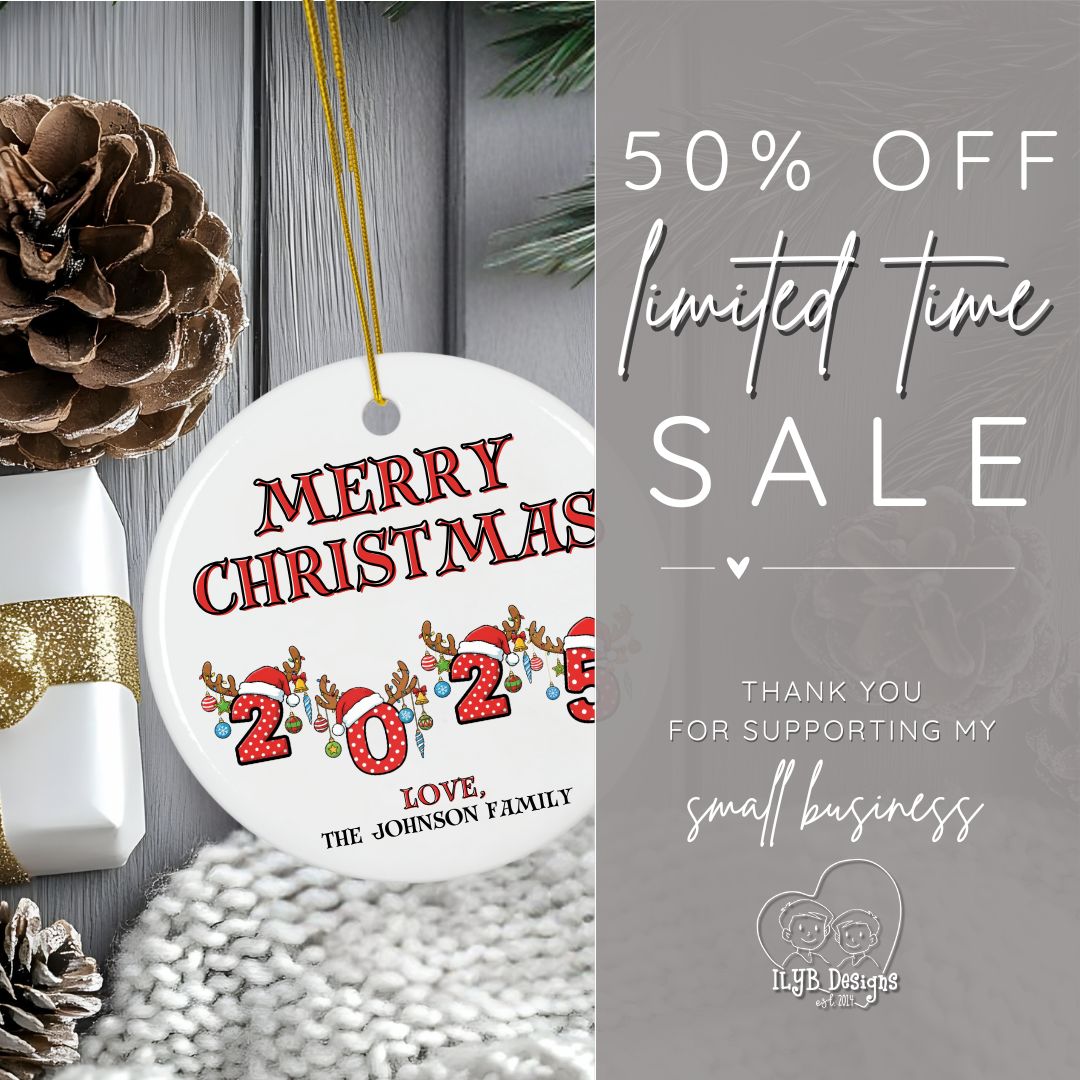 2025 Merry Christmas Ornament Personalized | Custom Family Ornament