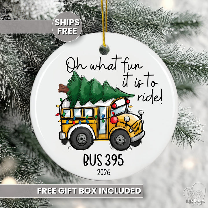 Bus Driver Ornament | Oh What Fun It Is to Ride | Personalized Gift