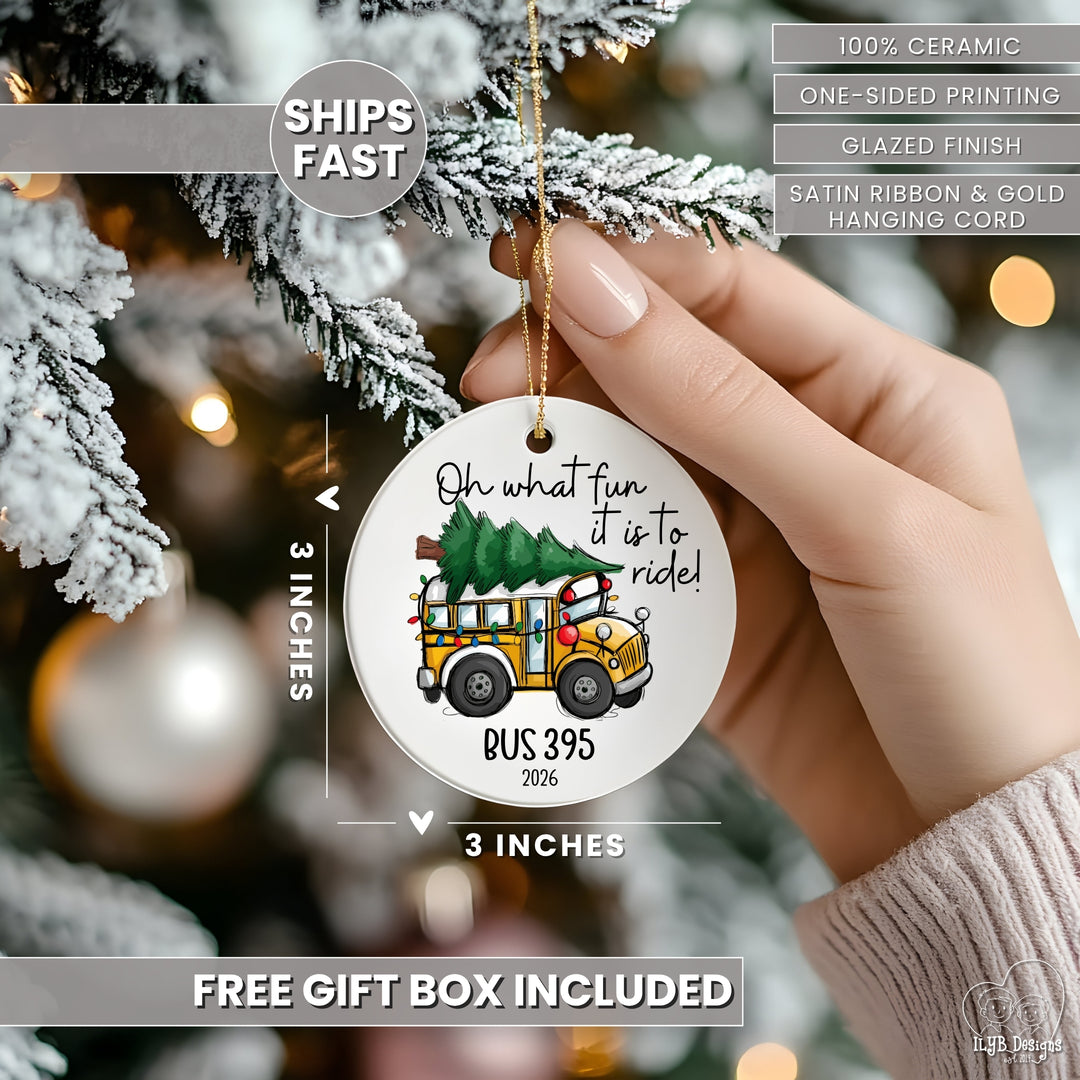 Bus Driver Ornament | Oh What Fun It Is to Ride | Personalized Gift