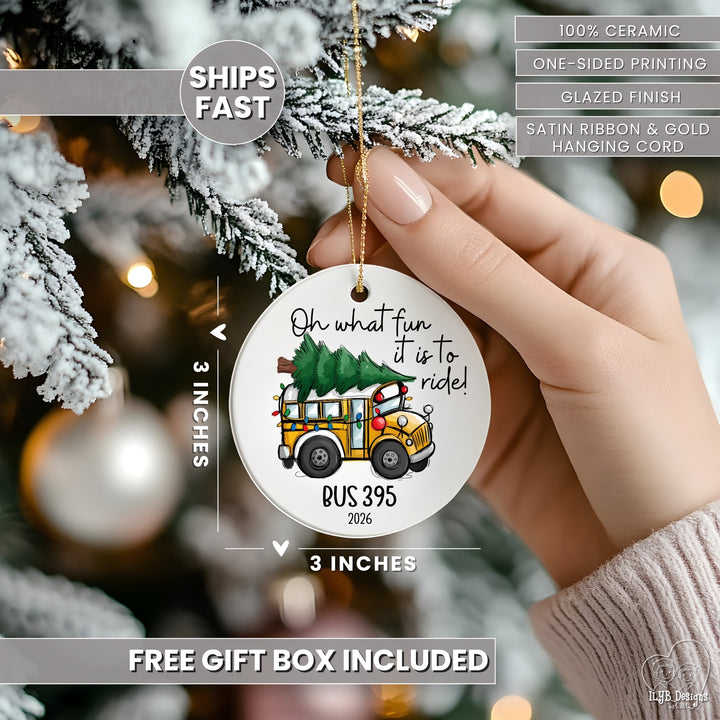 Bus Driver Ornament | Oh What Fun It Is to Ride | Personalized Gift