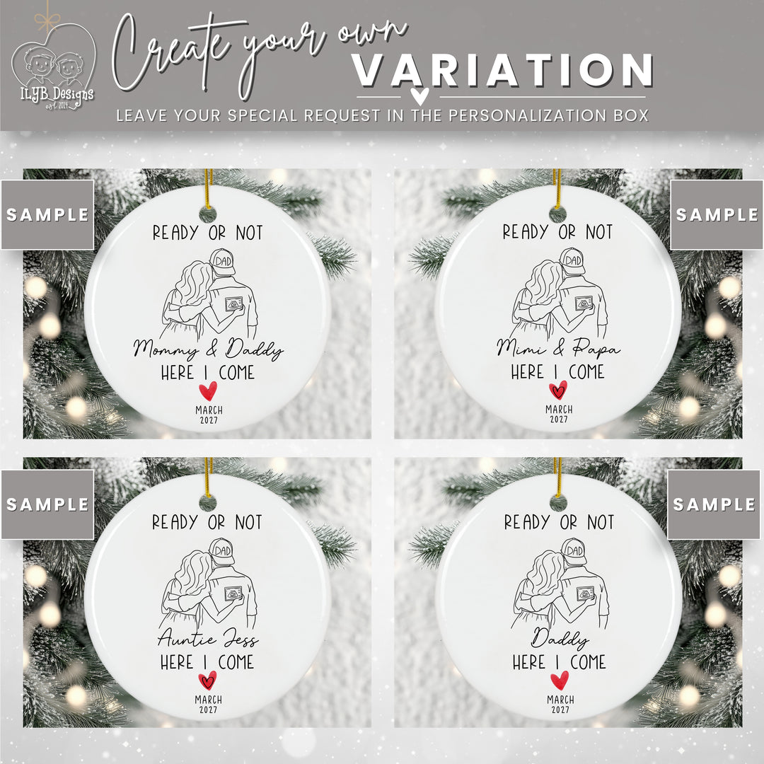 Expecting Parents Ultrasound Pregnancy Announcement Ornament | Ceramic Keepsake