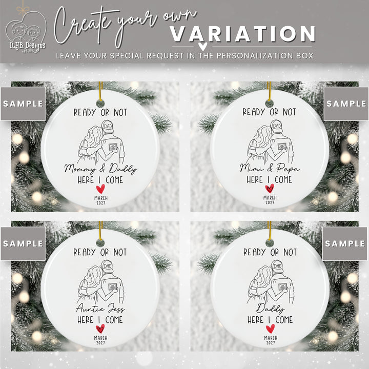 Expecting Parents Ultrasound Pregnancy Announcement Ornament | Ceramic Keepsake