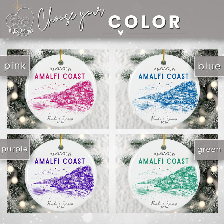 Personalized Italy Engagement Ornament | City Skyline Custom