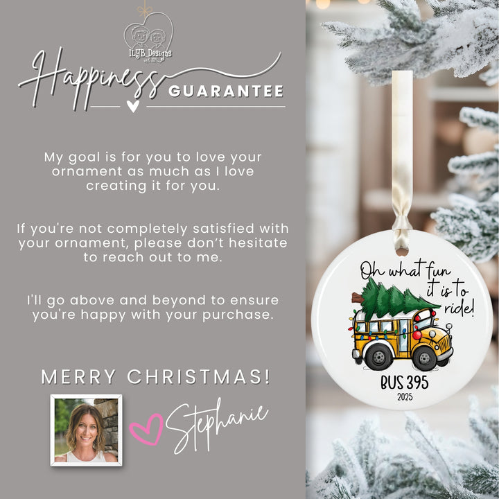 Bus Driver Ornament | Oh What Fun It Is to Ride | Personalized Gift