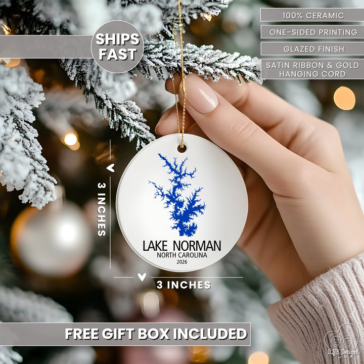 Custom Lake Ornament | Personalized with Any Lake | Ceramic Keepsake