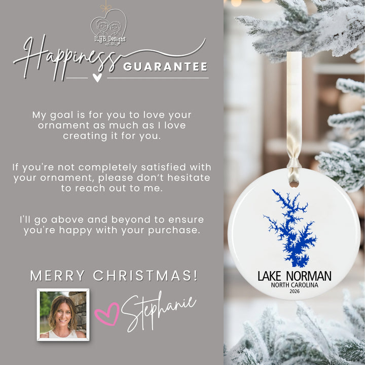 Custom Lake Ornament | Personalized with Any Lake | Ceramic Keepsake