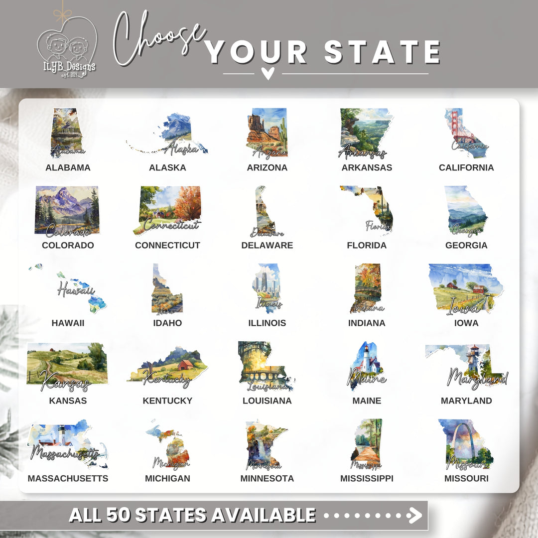 My Grandchild Loves Me State Ornament | Long Distance Grandparent Christmas Gift