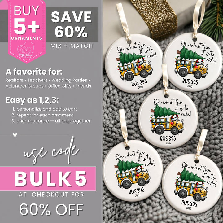 Bus Driver Ornament | Oh What Fun It Is to Ride | Personalized Gift