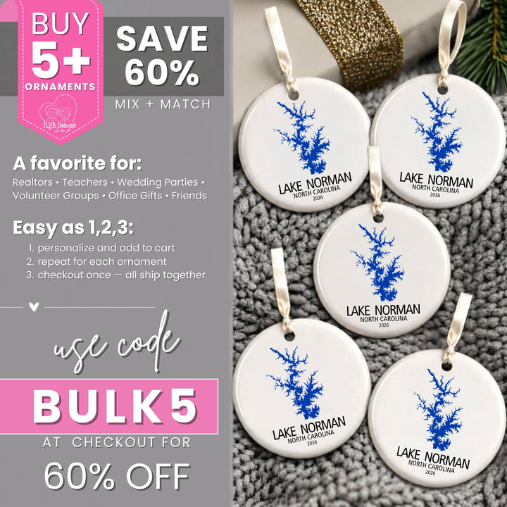 Custom Lake Ornament | Personalized with Any Lake | Ceramic Keepsake