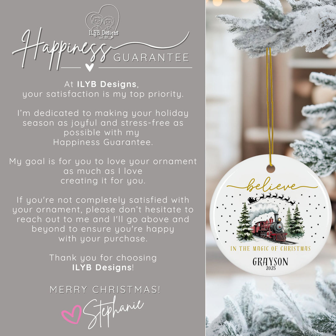 Happiness Guarantee: At ILYB Designs, your satisfaction is my top priority. I'm dedicated to making your holiday season as joyful and stress-free as possible with my happiness guarantee. My goal is for you to love your ornament as much as I love creating it for you. If you're not completely satisfied with your ornament, please don't hesitate to reach out to me and I'll go above and beyond to ensure you're happy with your purchase. Thank you for choosing ILYB Designs! Merry Christmas!