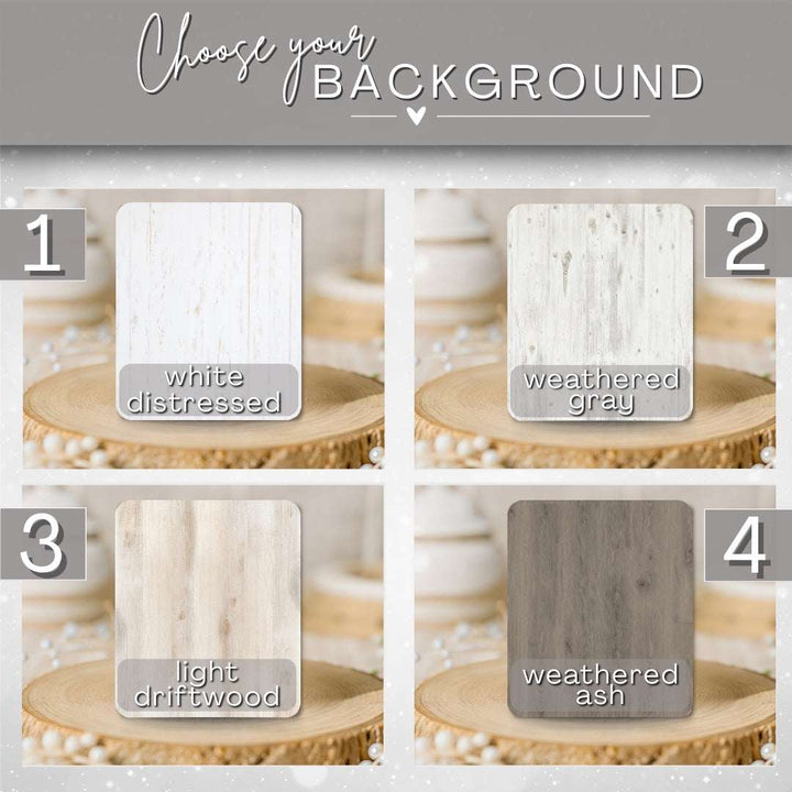 Four background options with labels for a product display.