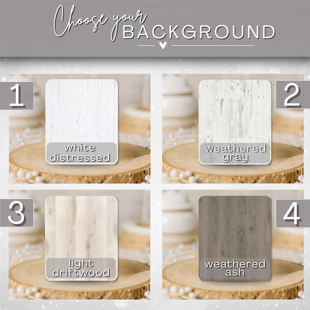 Four background options with labels for a product display.