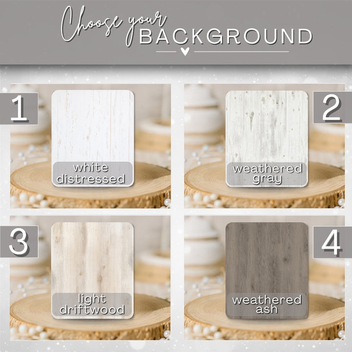 Four background options with labels for a product display.