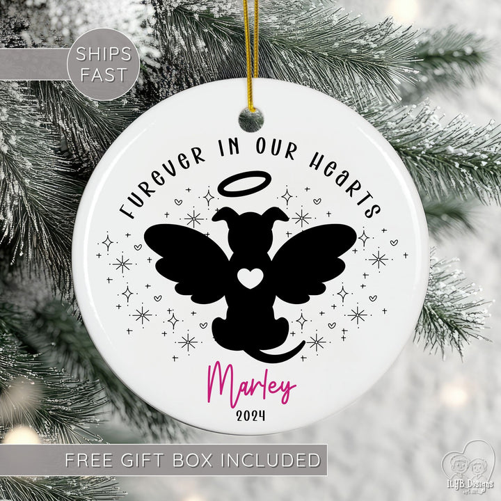 Furever in Our Hearts Dog & Cat Angel Memorial Ornament | Personalized Pet Memorial Ornament