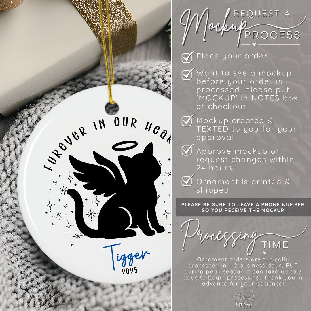 Furever in Our Hearts Dog & Cat Angel Memorial Ornament | Personalized Pet Memorial Ornament