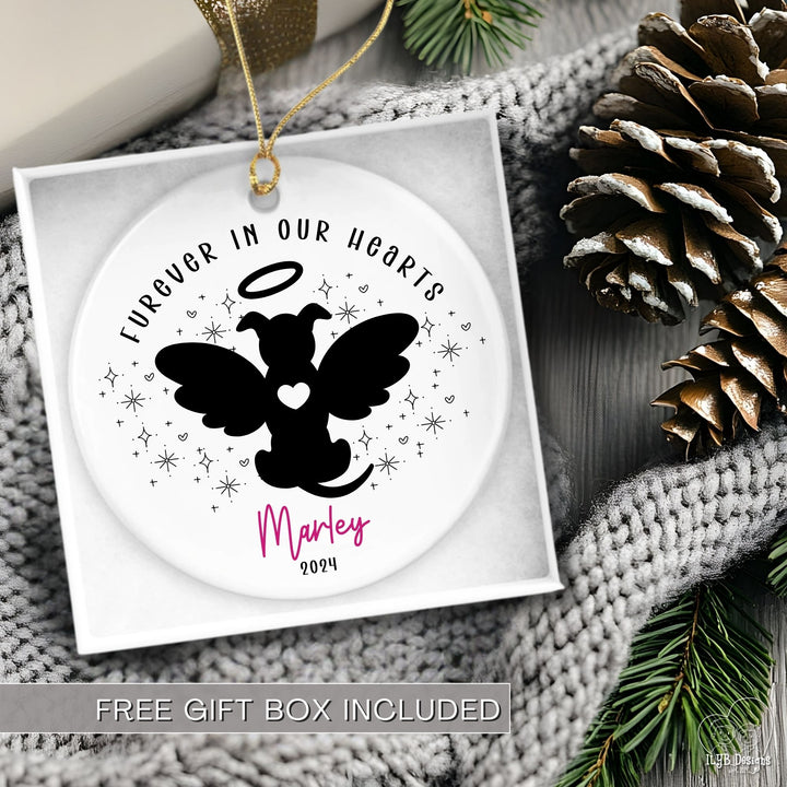 Furever in Our Hearts Dog & Cat Angel Memorial Ornament | Personalized Pet Memorial Ornament