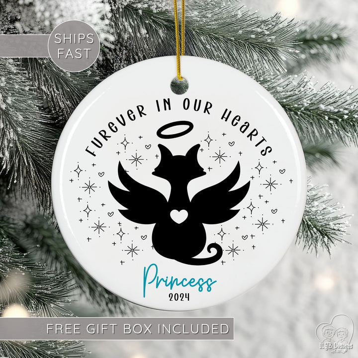 Furever in Our Hearts Dog & Cat Angel Memorial Ornament | Personalized Pet Memorial Ornament
