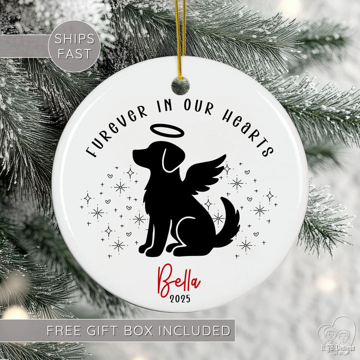 Furever in Our Hearts Dog & Cat Angel Memorial Ornament | Personalized Pet Memorial Ornament