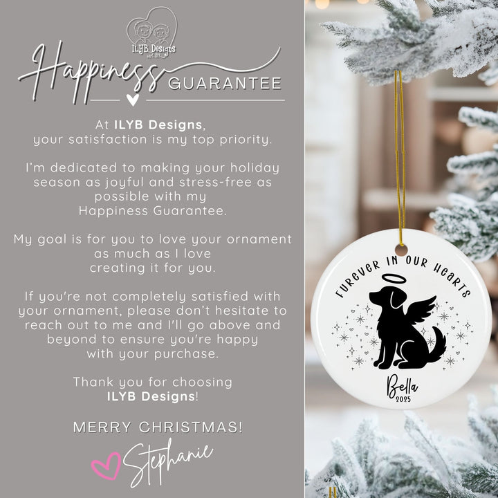 Furever in Our Hearts Dog & Cat Angel Memorial Ornament | Personalized Pet Memorial Ornament