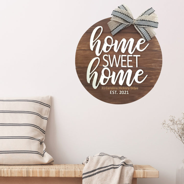 Home Sweet Home Round Shiplap Sign