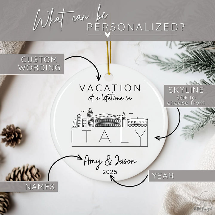 International City Skyline Travel Ornament | Vacation Christmas Ornaments