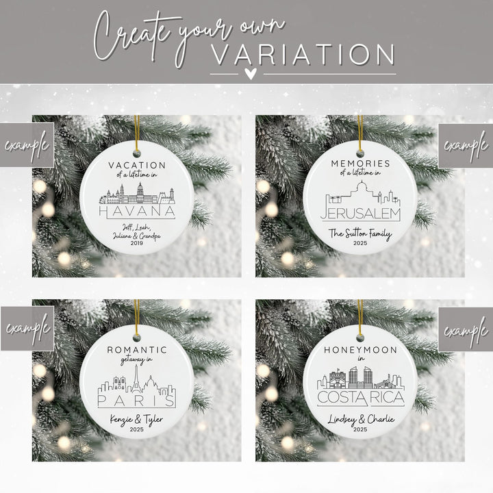 International City Skyline Travel Ornament | Vacation Christmas Ornaments