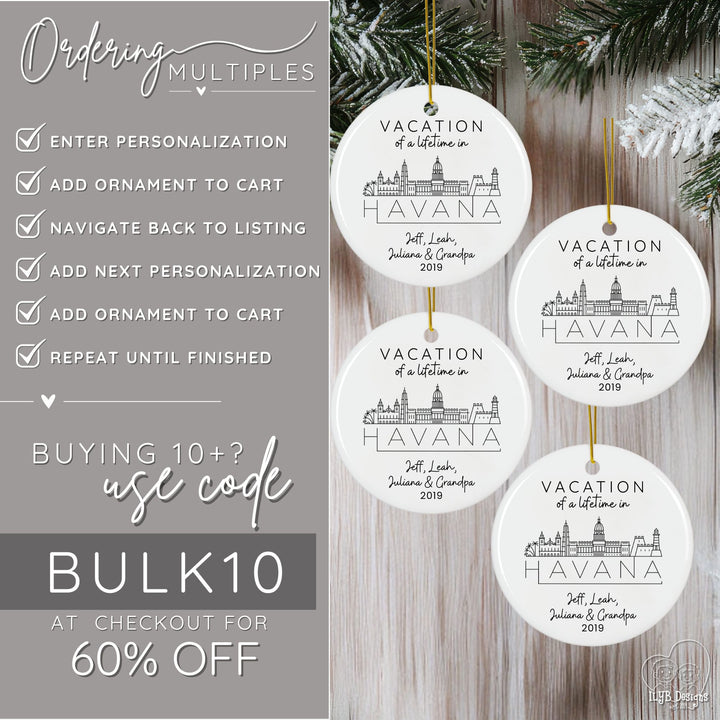 International City Skyline Travel Ornament | Vacation Christmas Ornaments