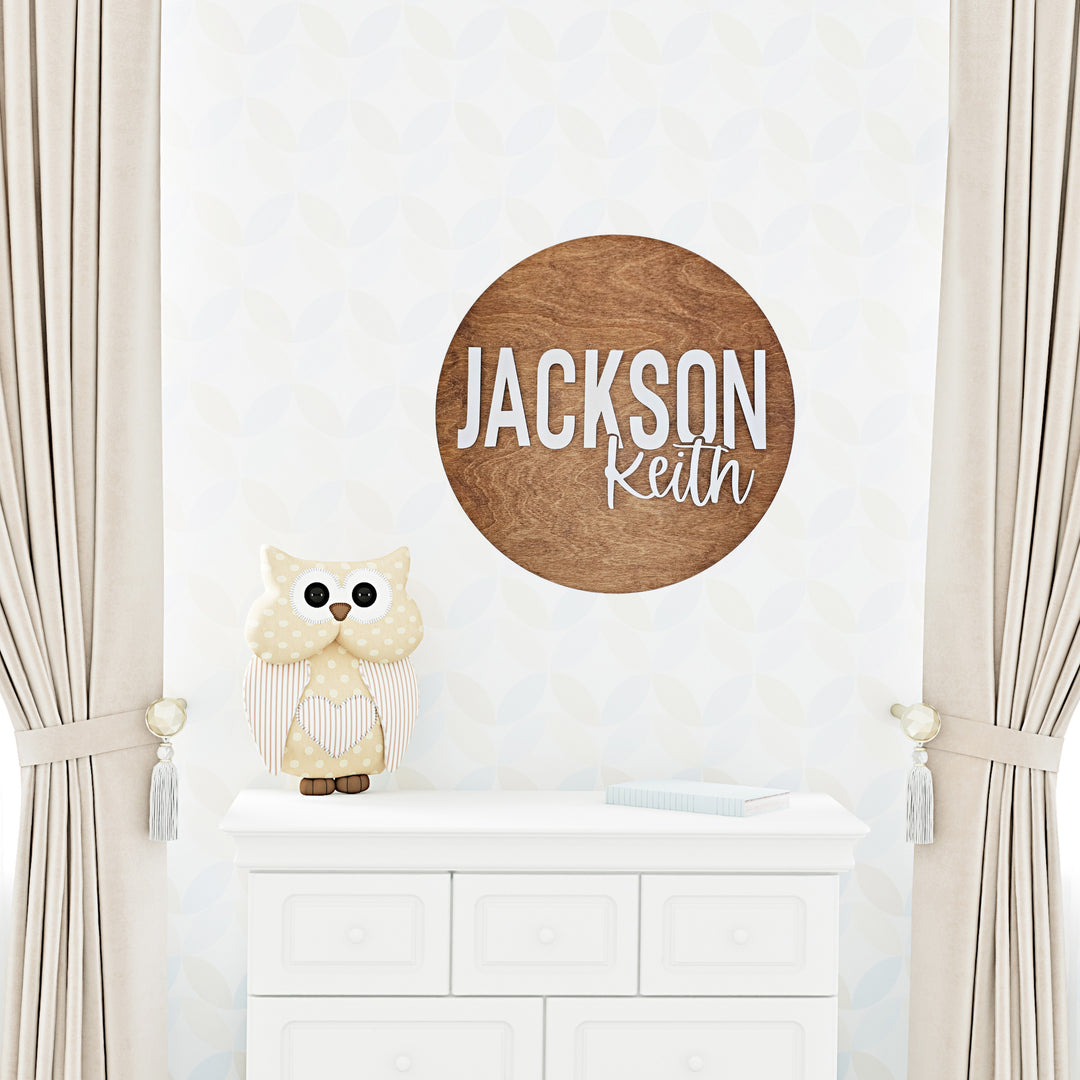 Nursery Name Solid Round Sign | Nursery Sign