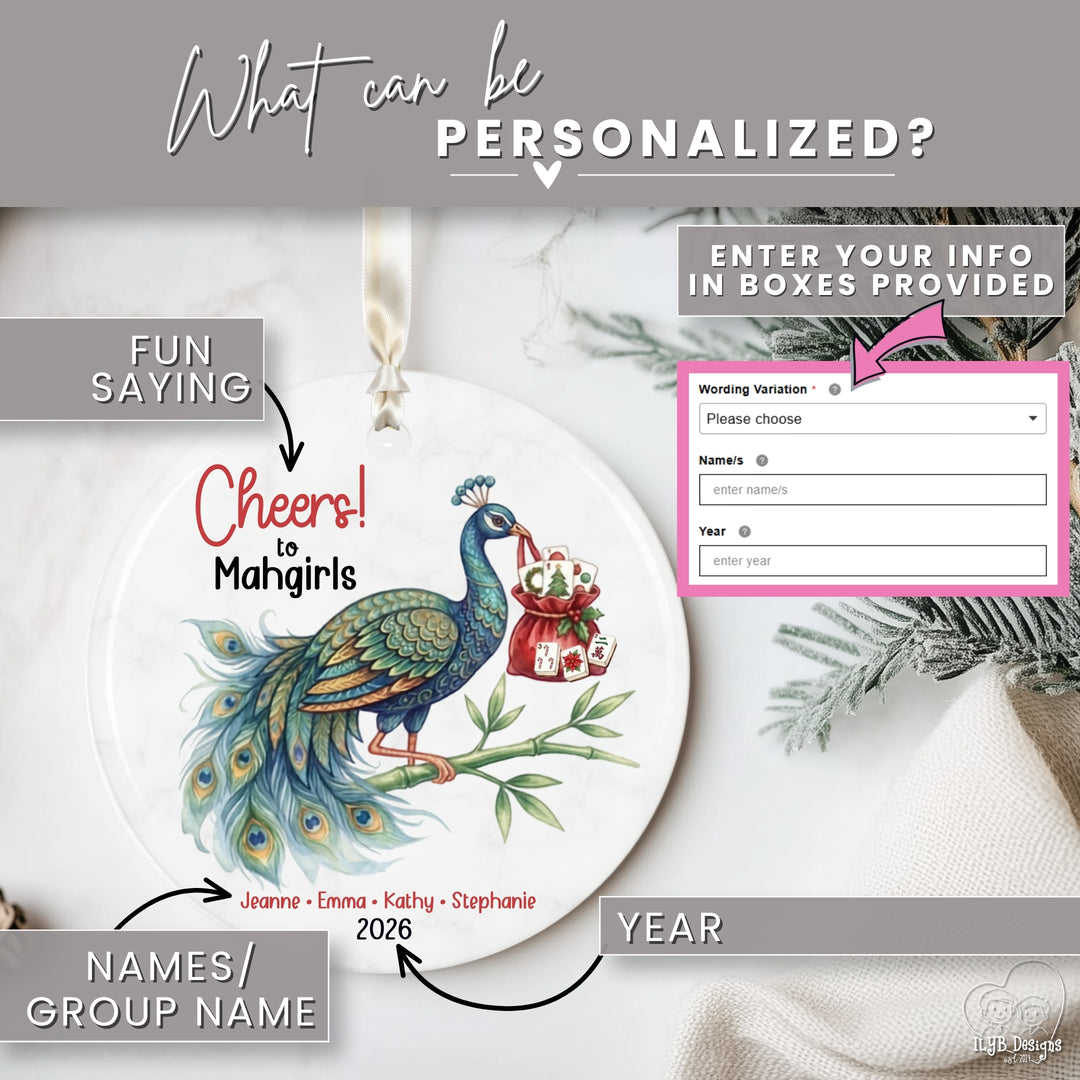 Personalized Mahjong Ornament | Custom Mahjong Group Gift