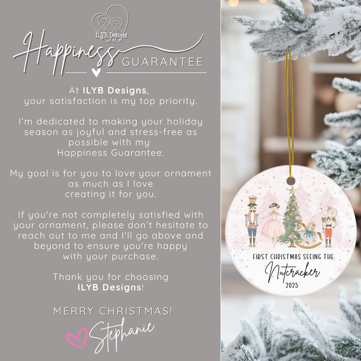 Happiness Guarantee: At ILYB Designs, your satisfaction is my top priority. I'm dedicated to making your holiday season as joyful and stress-free as possible with my happiness guarantee. My goal is for you to love your ornament as much as I love creating it for you. If you're not completely satisfied with your ornament, please don't hesitate to reach out to me and I'll go above and beyond to ensure you're happy with your purchase. Thank you for choosing ILYB Designs! Merry Christmas!