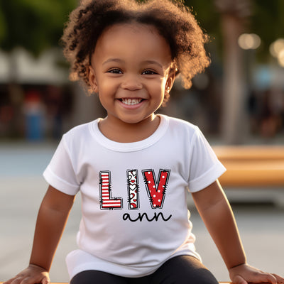 Personalized Toddler Valentine Name Shirt