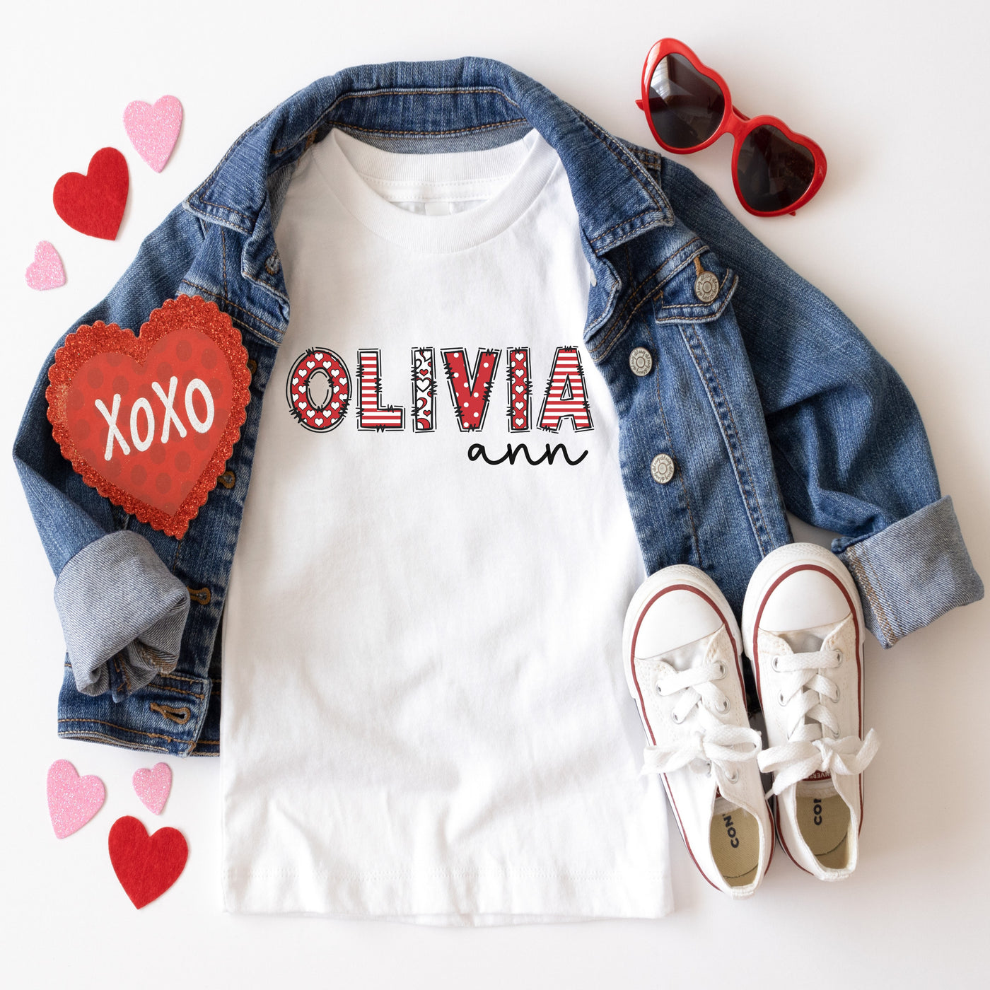 Personalized Toddler Valentine Name Shirt