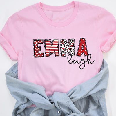 Personalized Toddler Valentine Name Shirt