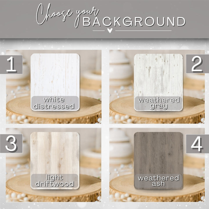Four background options with labels for a product display.