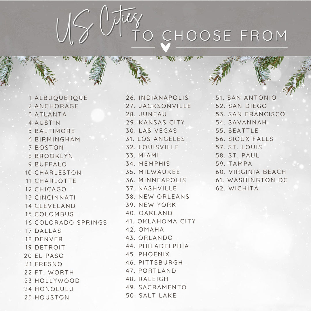 US City Skyline Travel Ornament | Vacation Christmas Ornaments