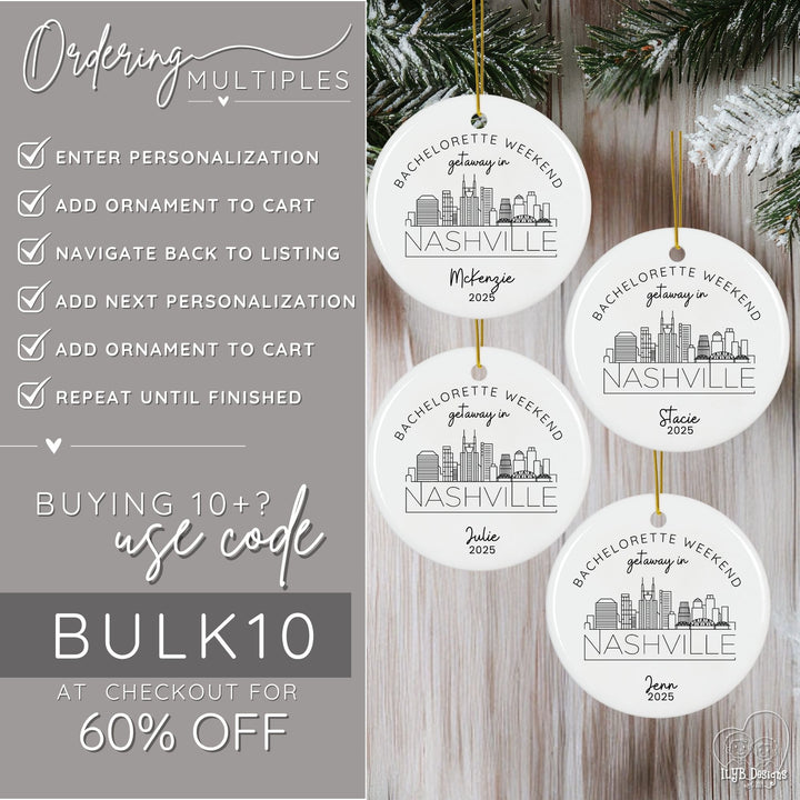 US City Skyline Travel Ornament | Vacation Christmas Ornaments