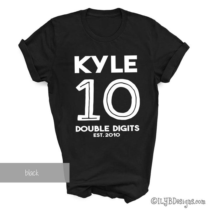 10th Birthday Shirt | Officially 10 Double Digits Tenth Birthday Shirt - ILYB Designs