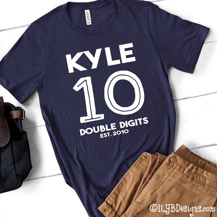 10th Birthday Shirt | Officially 10 Double Digits Tenth Birthday Shirt - ILYB Designs
