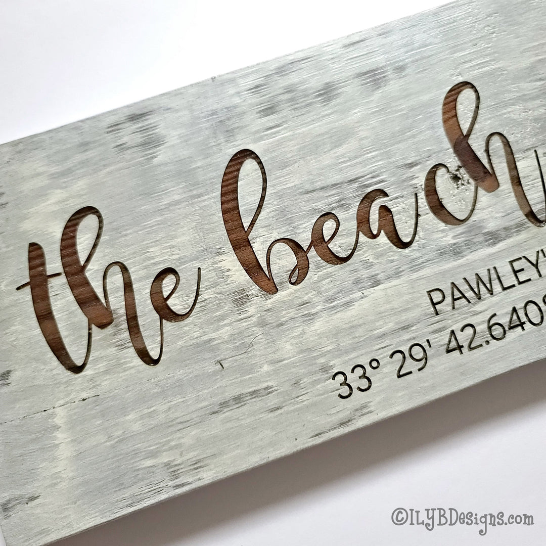 The Beach is Calling Laser Engraved Wood Sign