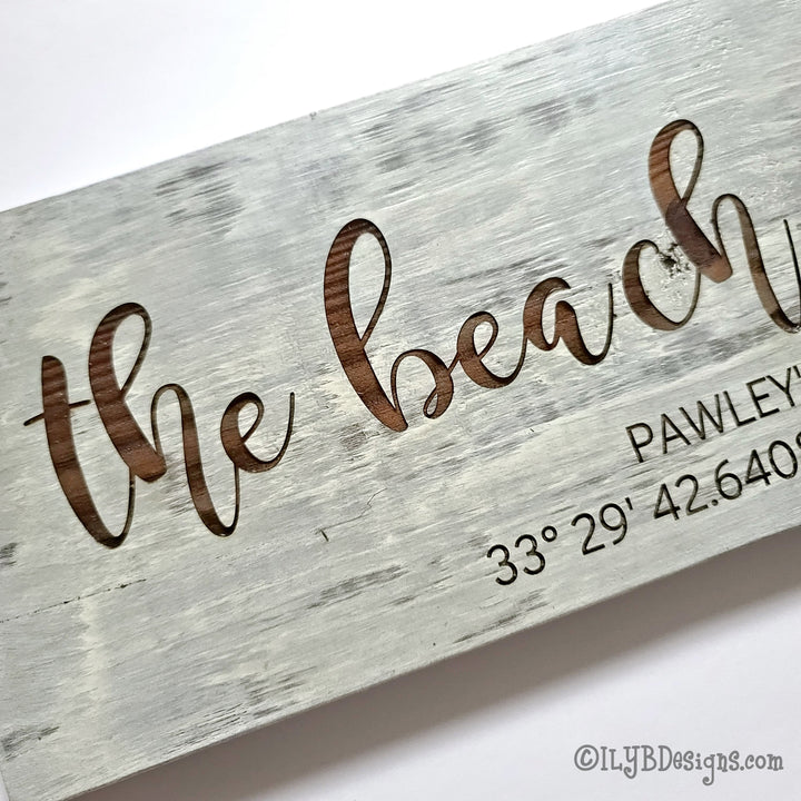 The Beach is Calling Laser Engraved Wood Sign