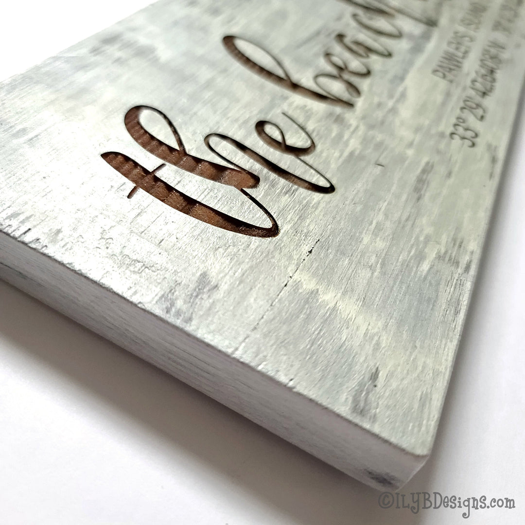 The Beach is Calling Laser Engraved Wood Sign