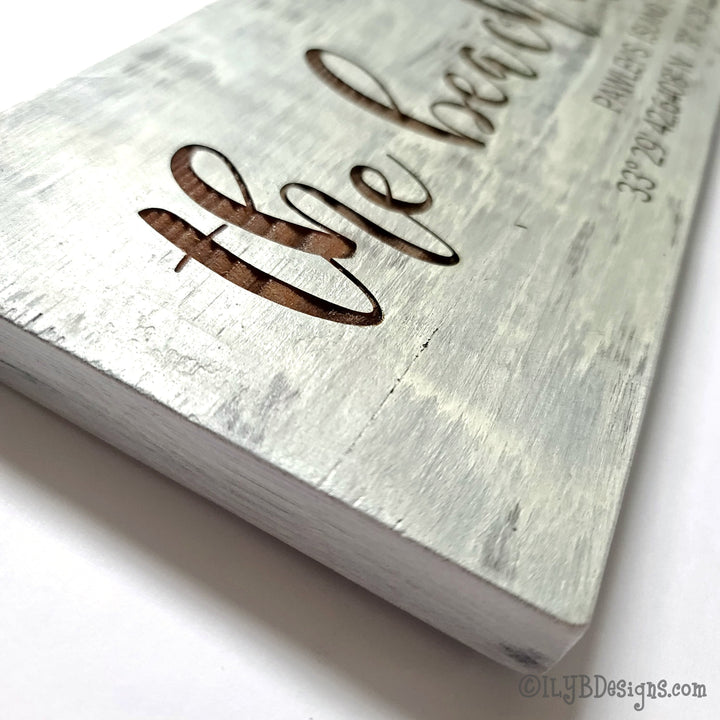 The Beach is Calling Laser Engraved Wood Sign