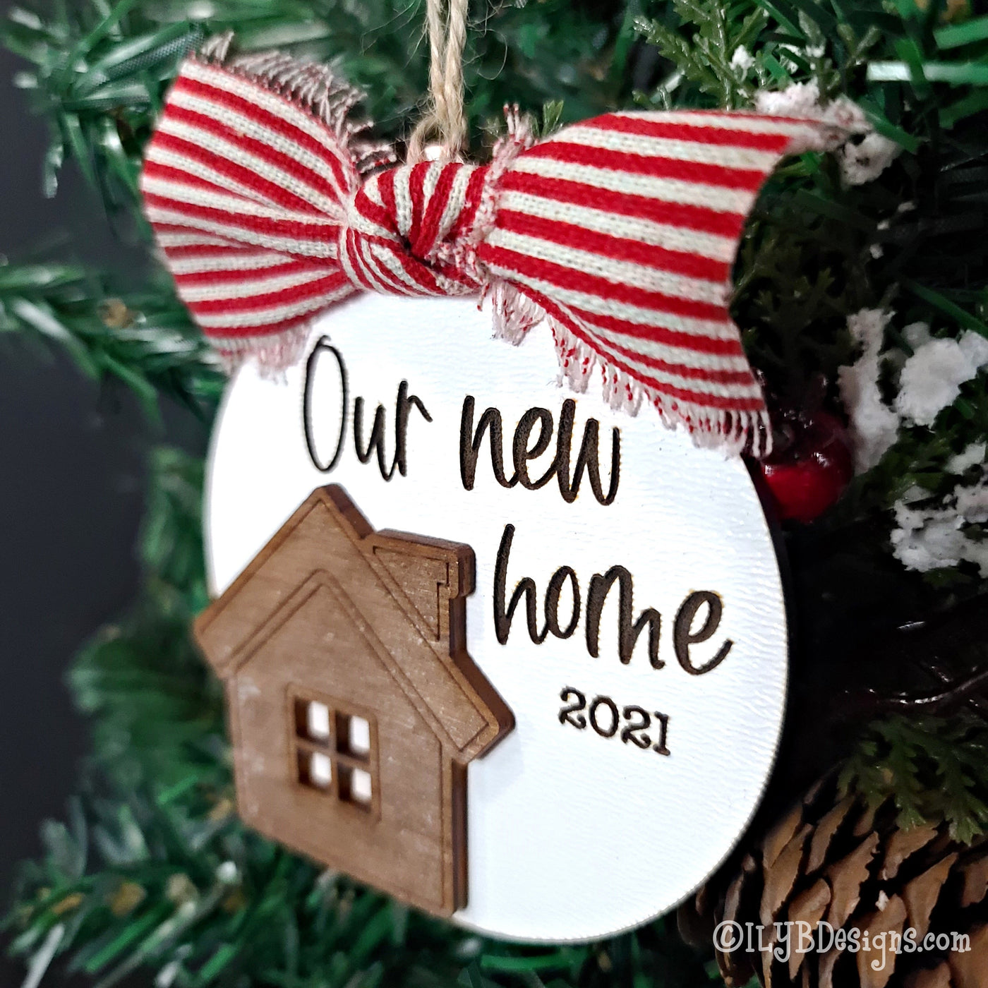 Our New Home Christmas Ornament | Personalized Laser Cut Wood Ornament