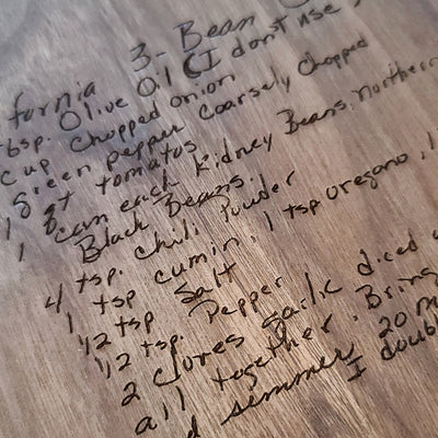 Recipe Engraved Cutting Board | Acacia Wood Paddle Board