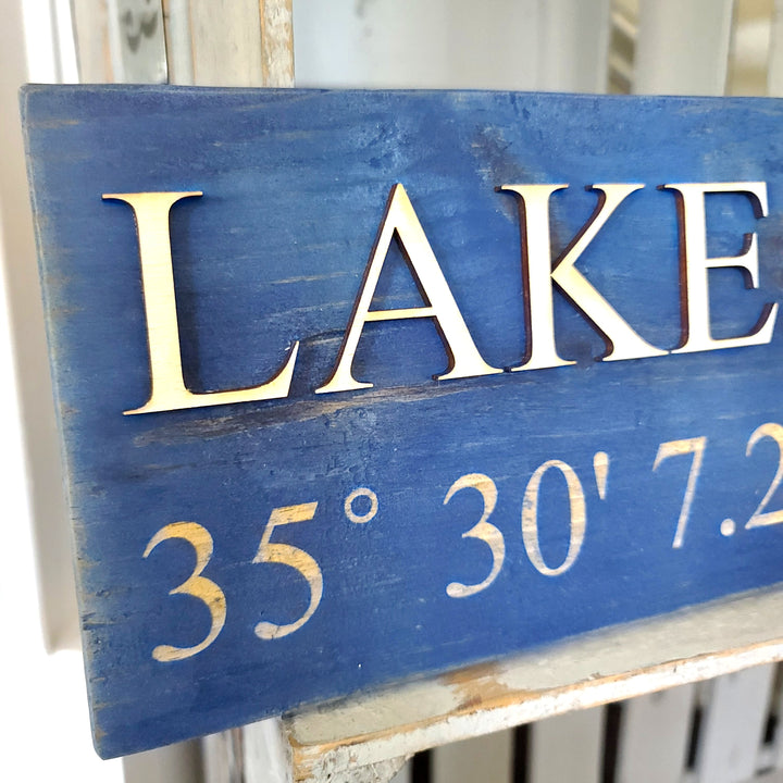 Lake Coordinates Sign | Latitude/Longitude Sign