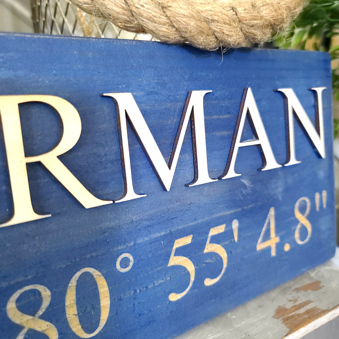 Lake Coordinates Sign | Latitude/Longitude Sign