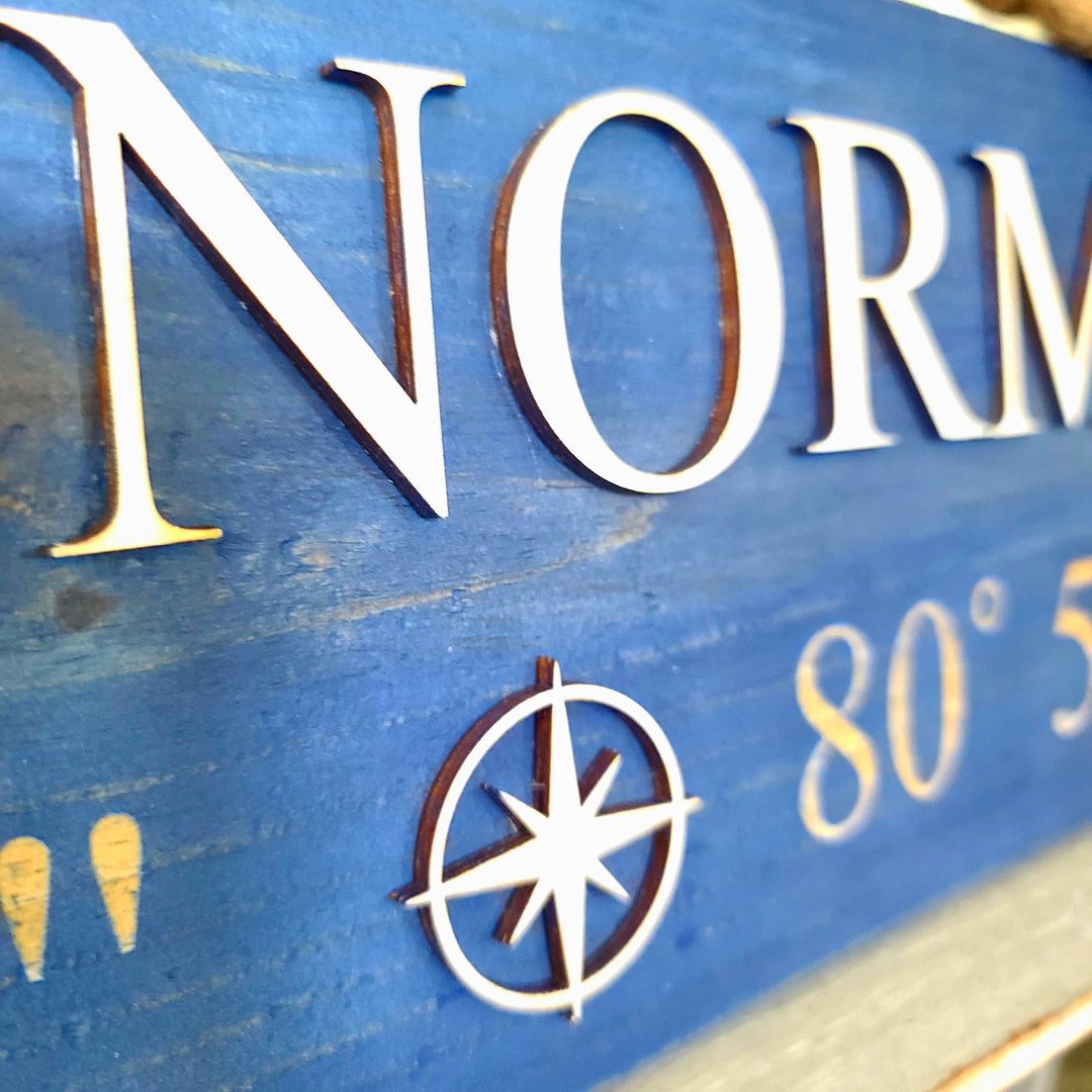 Lake Coordinates Sign | Latitude/Longitude Sign
