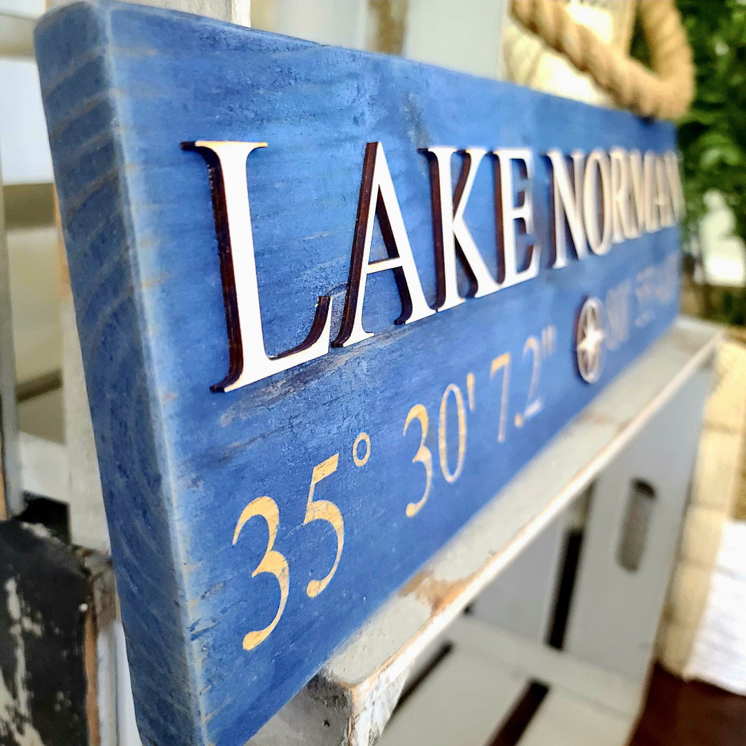Lake Coordinates Sign | Latitude/Longitude Sign